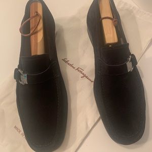 Black Suede Ferragamo Shoes